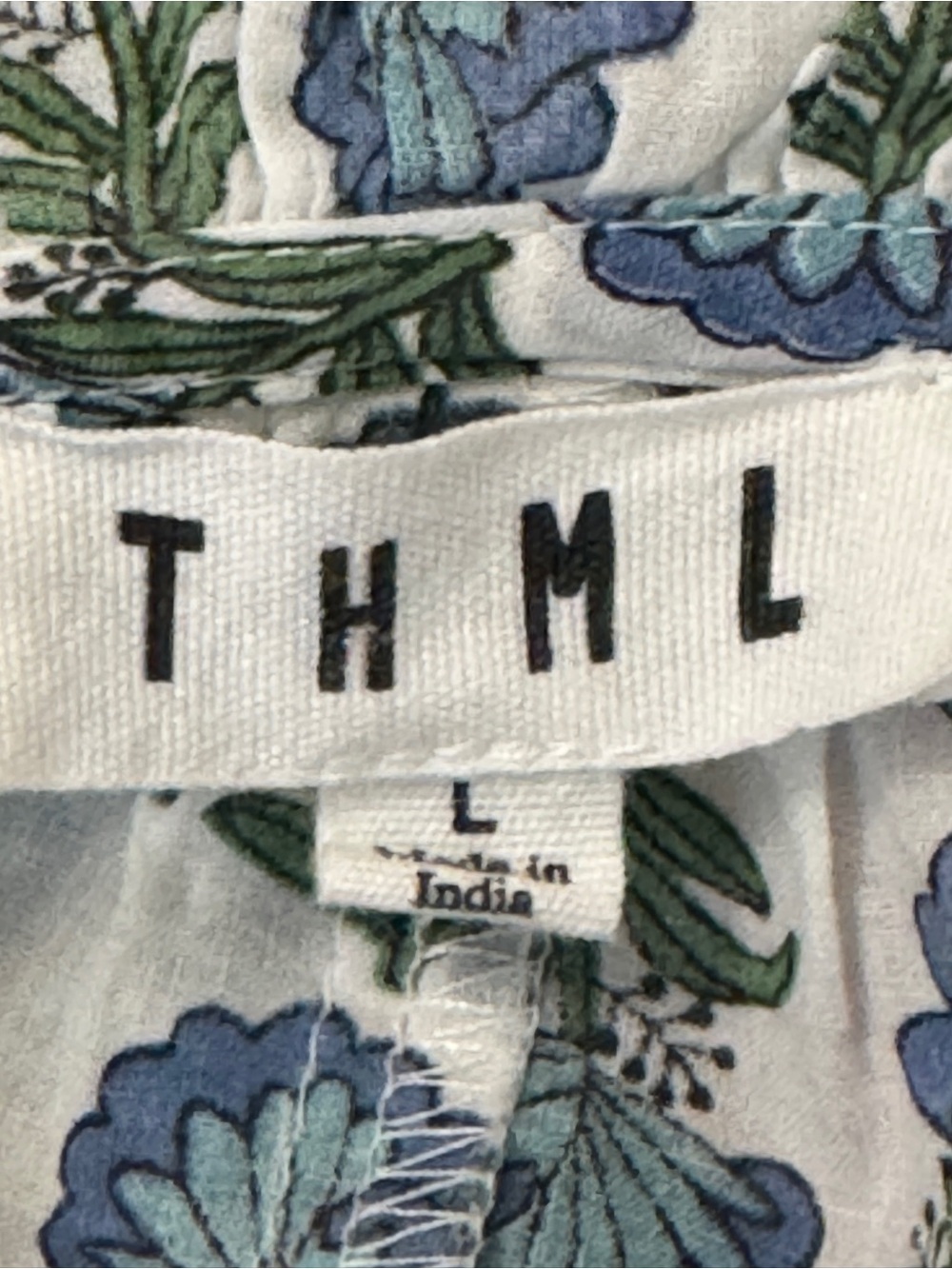 THML floral block print top with textured embroidered puff sleeves - Picture 5 of 9